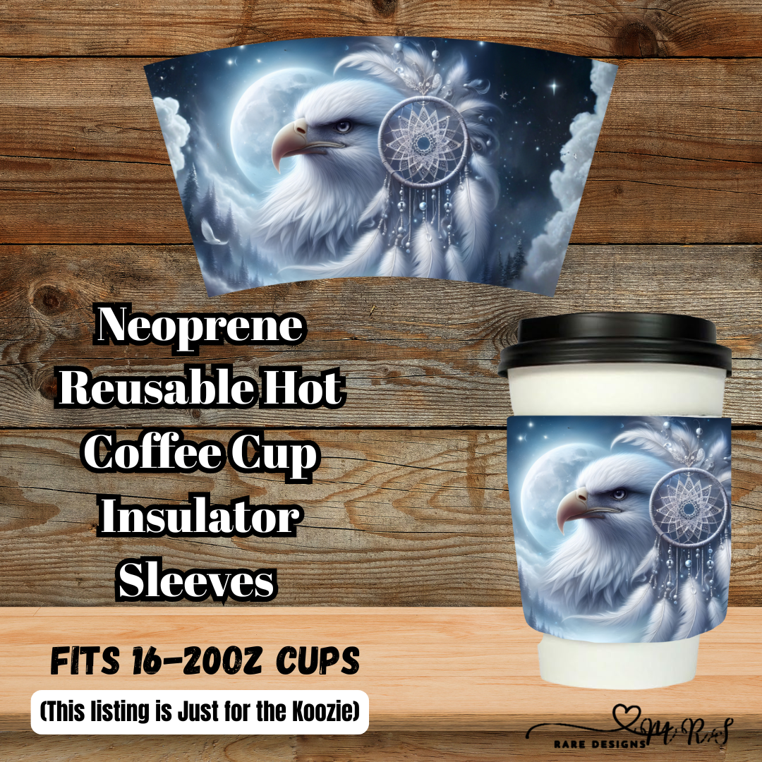Moonfeather Eagle Neoprene Coffee Cup Sleeve — Fits 16–20oz (Sleeve Only)