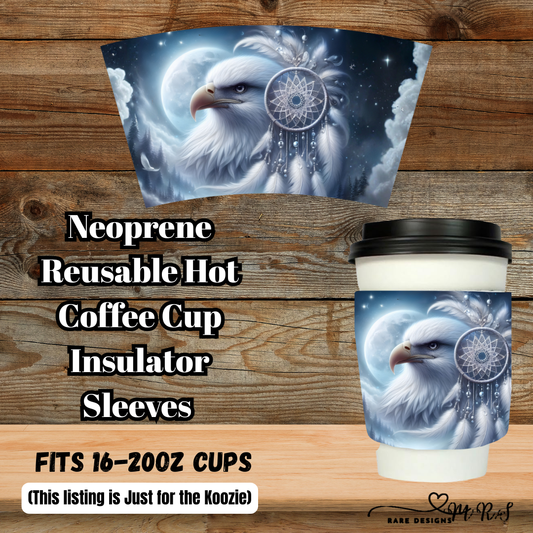 Moonfeather Eagle Neoprene Coffee Cup Sleeve — Fits 16–20oz (Sleeve Only)