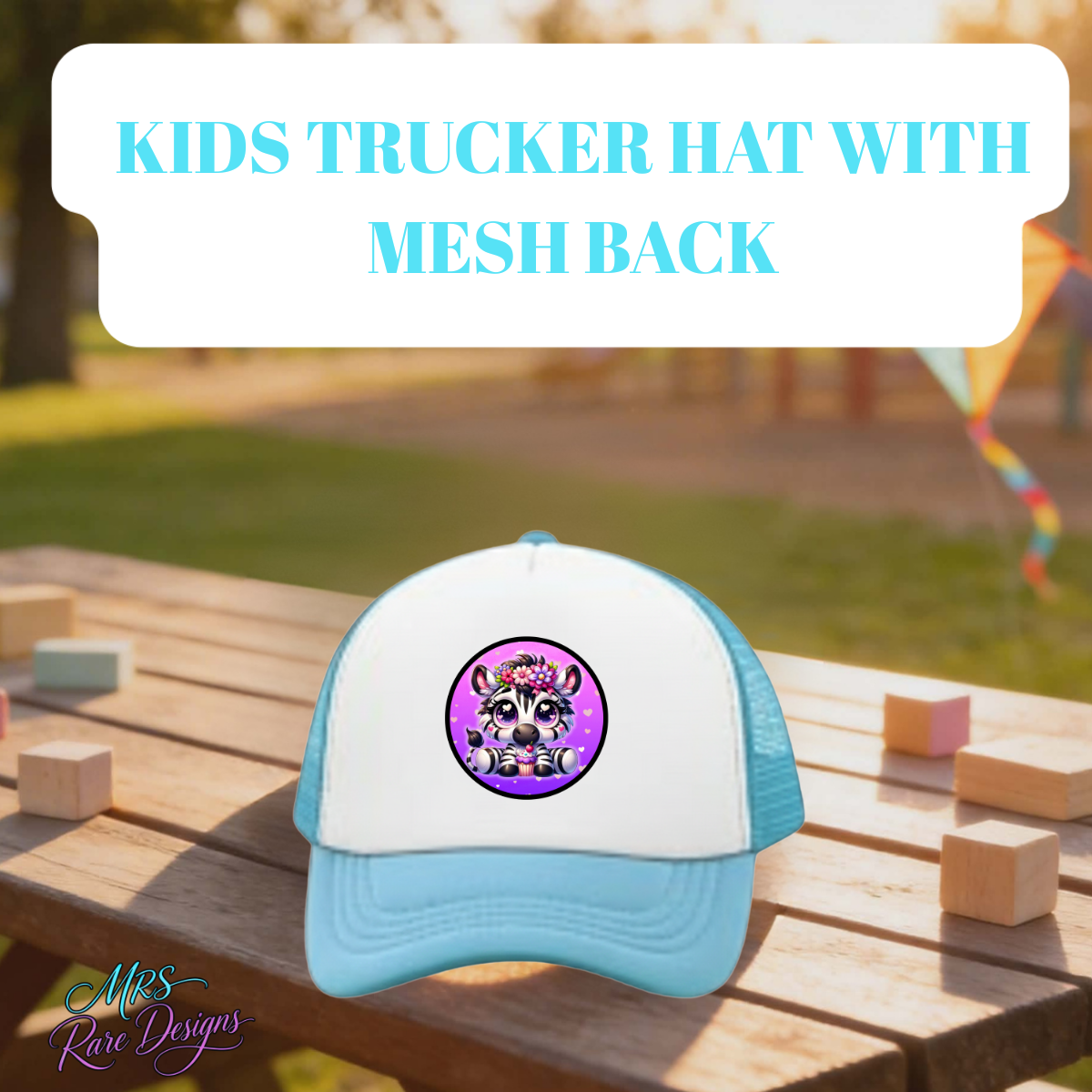 Cute Zebra Kids Trucker Hat Collection – Breathable Mesh Back Snapback (Multi-Color Set)
