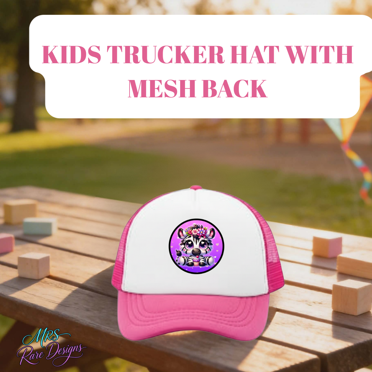 Cute Zebra Kids Trucker Hat Collection – Breathable Mesh Back Snapback (Multi-Color Set)