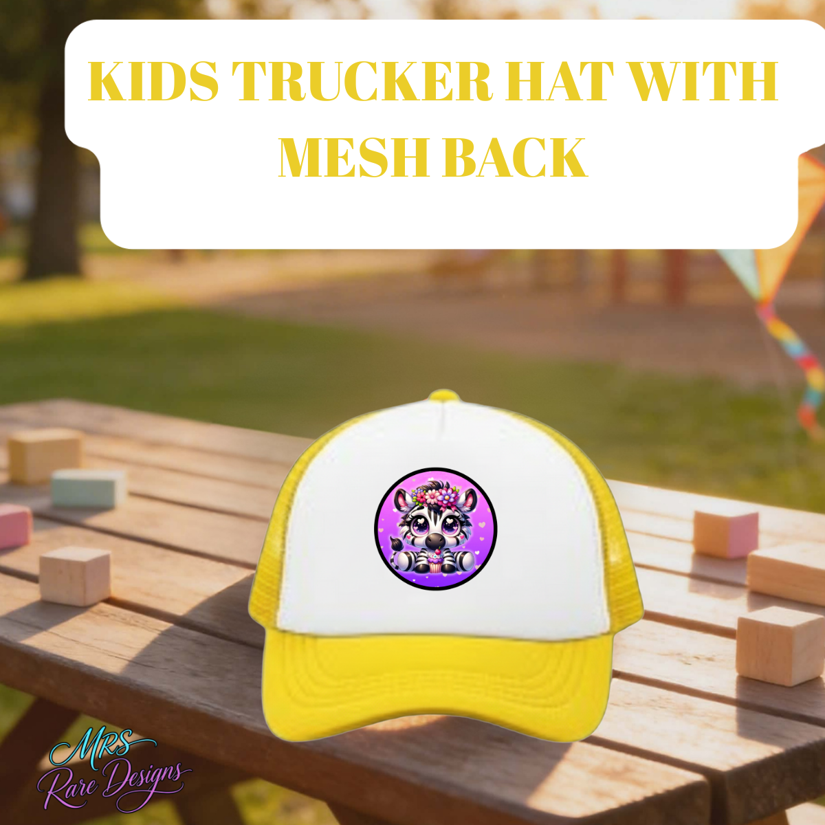 Cute Zebra Kids Trucker Hat Collection – Breathable Mesh Back Snapback (Multi-Color Set)