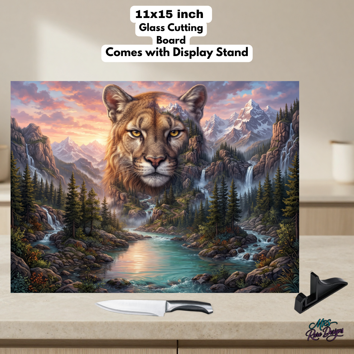 Embrace the Journey — 11x15" Glass Cutting Board with Display Stand