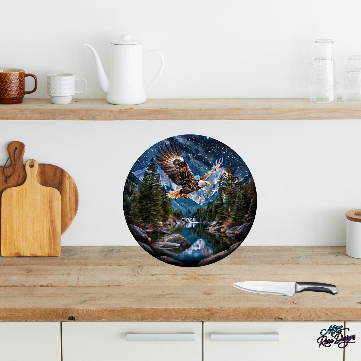 Wilderness Horizon Round Glass Cutting Board