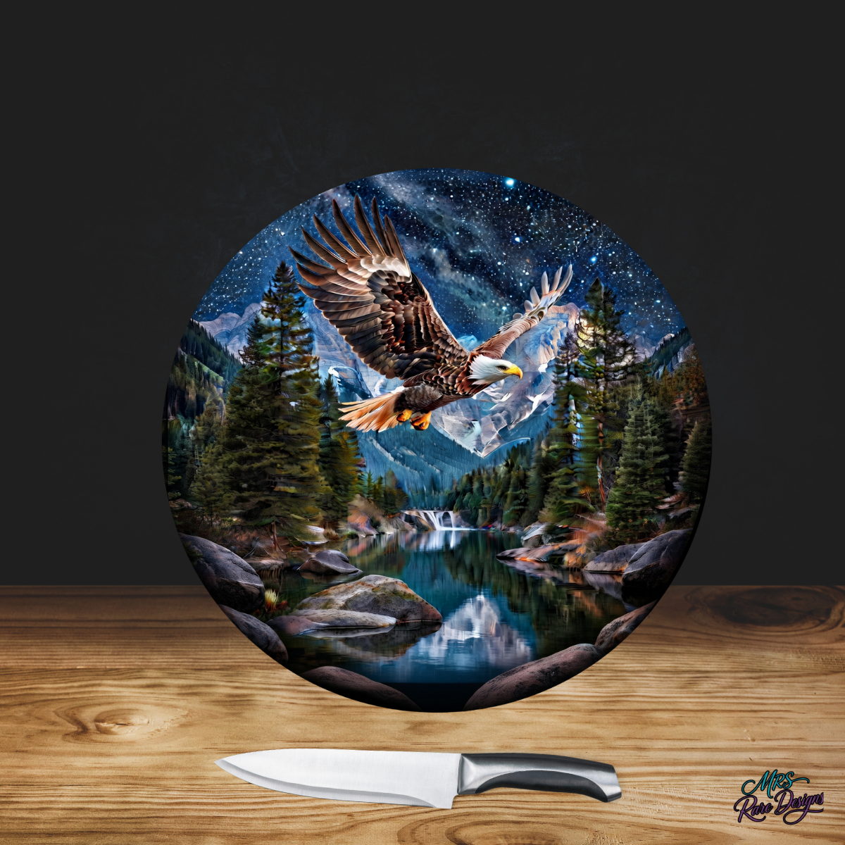 Wilderness Horizon Round Glass Cutting Board