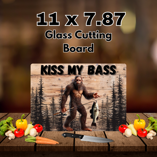 Kiss My Bass – Glass Cutting Board