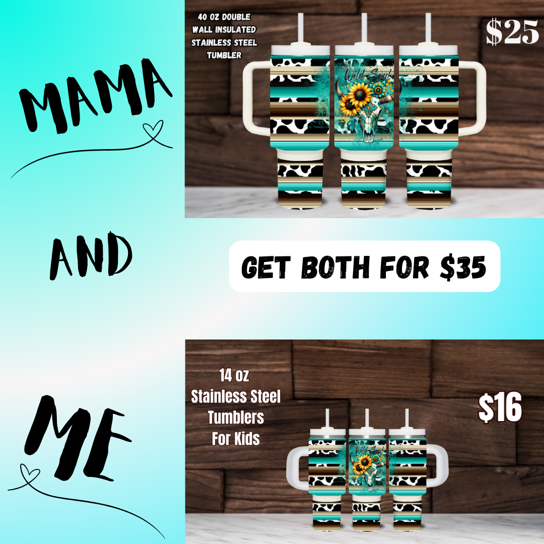 Mama and Me" Wild South Tumbler Set