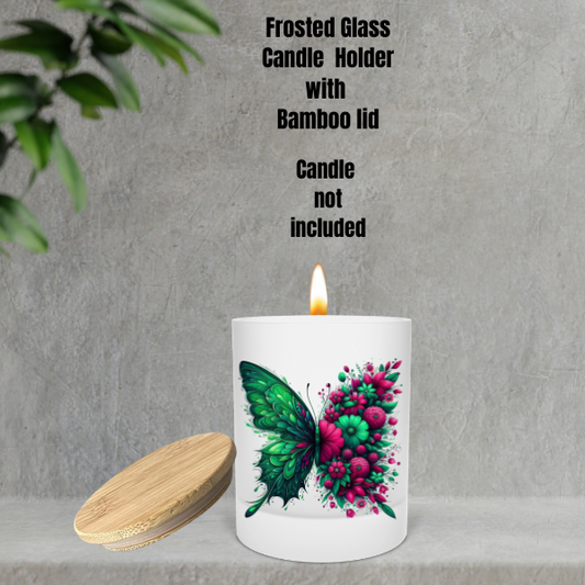 🕯️ Blossom Wings Frosted Candle Holder