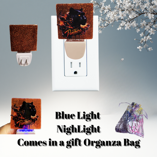 Powell Panthers Spirit Blue-Glow Night Light + Gift Organza Bag