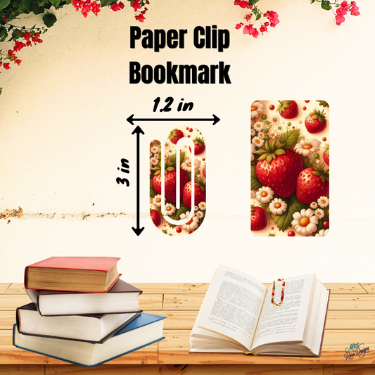 Strawberry Bloom Paper Clip Bookmark