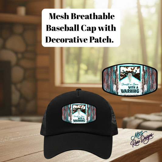 Western Warning Longhorn Patch Mesh Trucker Cap