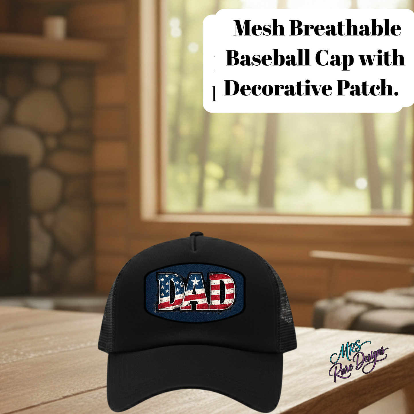 Stars & Stripes Dad Trucker Cap — Patriotic Mesh Breathable Hat