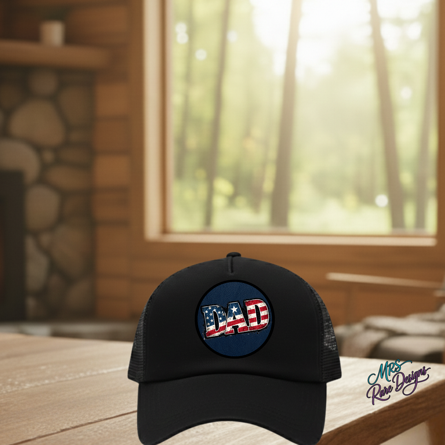 Stars & Stripes Dad Trucker Cap — Patriotic Mesh Breathable Hat
