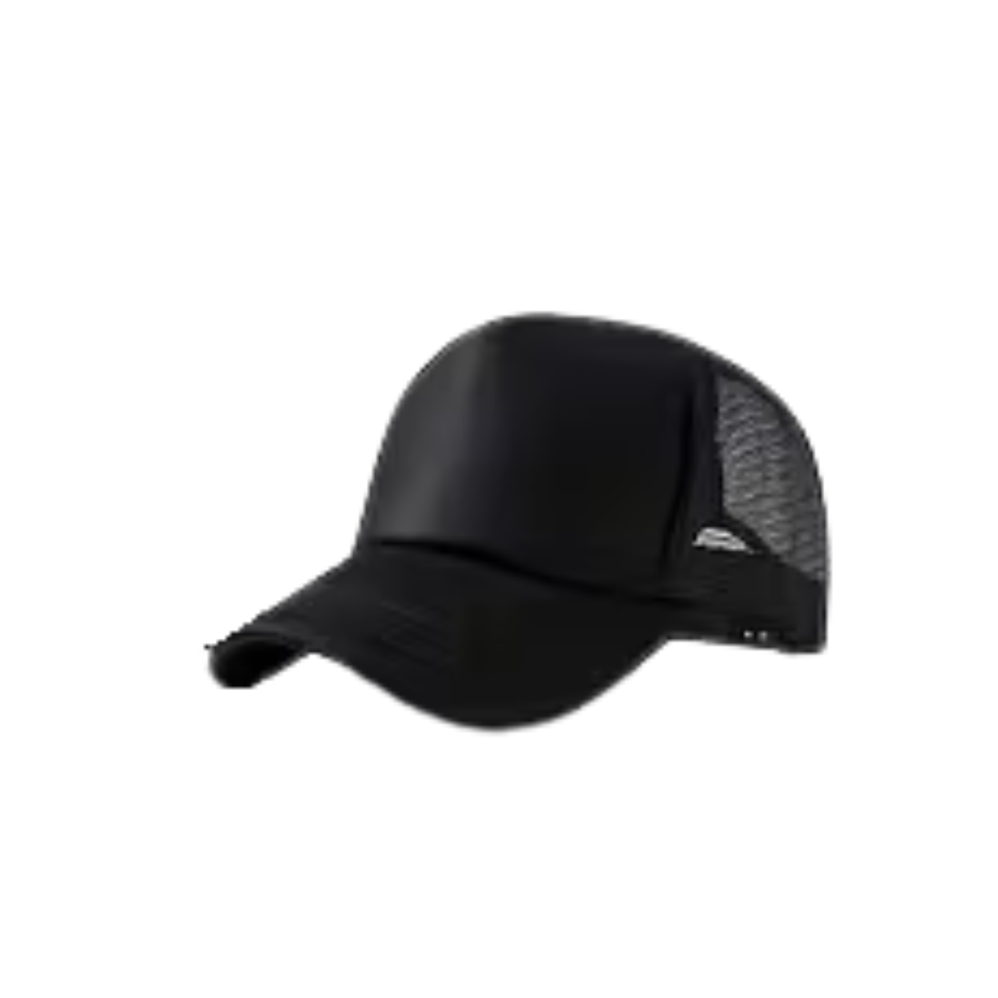 Rustic Elk Leather Patch Mesh Baseball Cap – Breathable Outdoor Trucker Hat