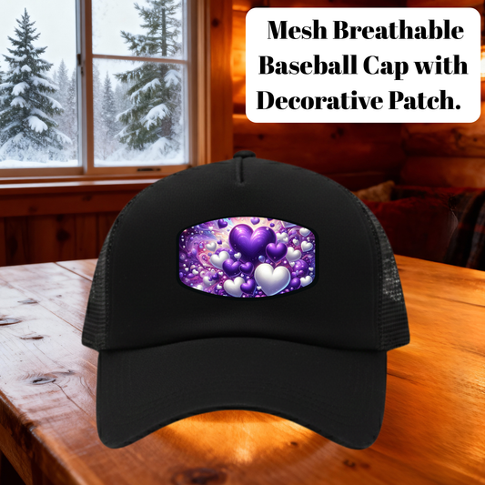 Black Mesh Trucker Hat – Purple Heart Art Patch Collection