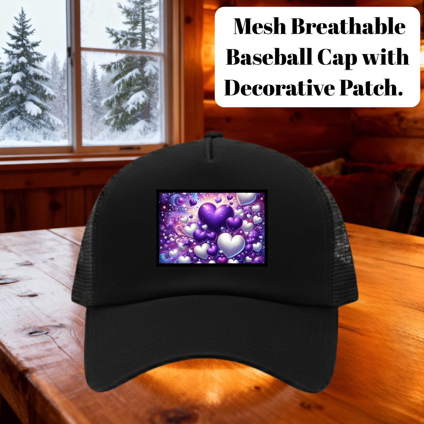 Black Mesh Trucker Hat – Purple Heart Art Patch Collection