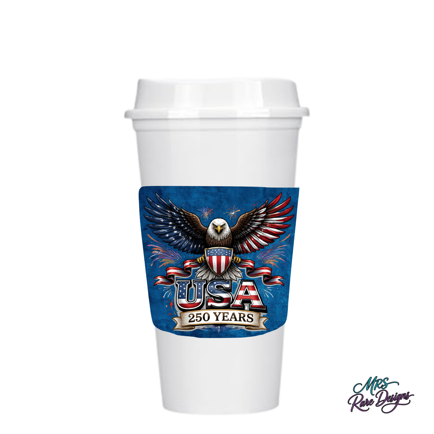 "Star Spangled Sip" — USA 250 Years Patriot Travel Mug Set in Classic White