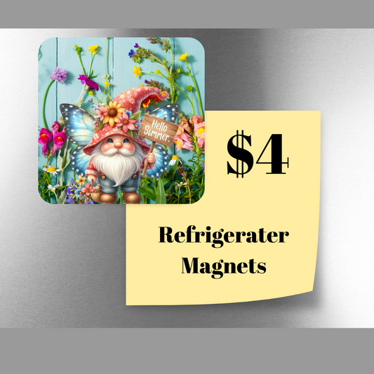 Enchanted Garden Welcome Summer Gnome Magnets