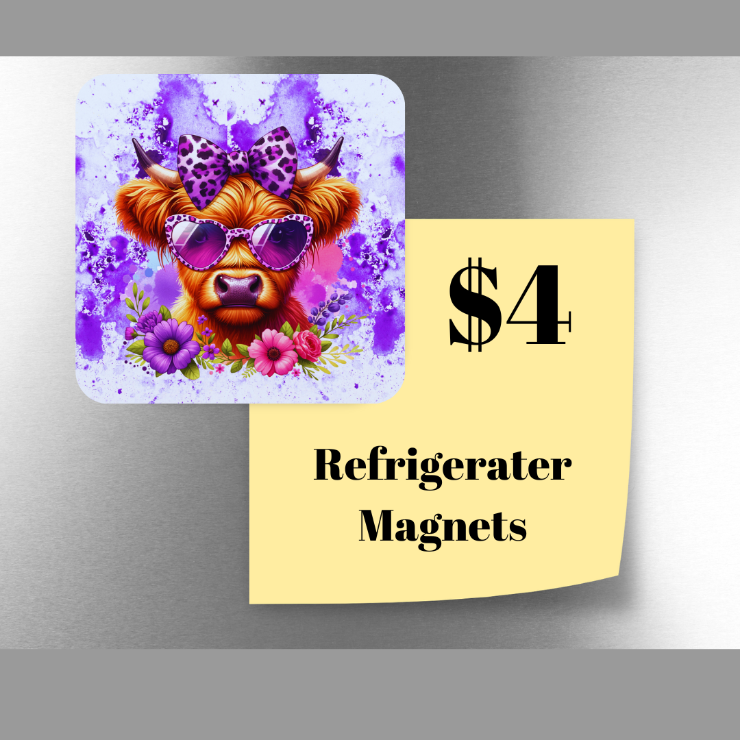 Highland Cow Refrigerator Magnets