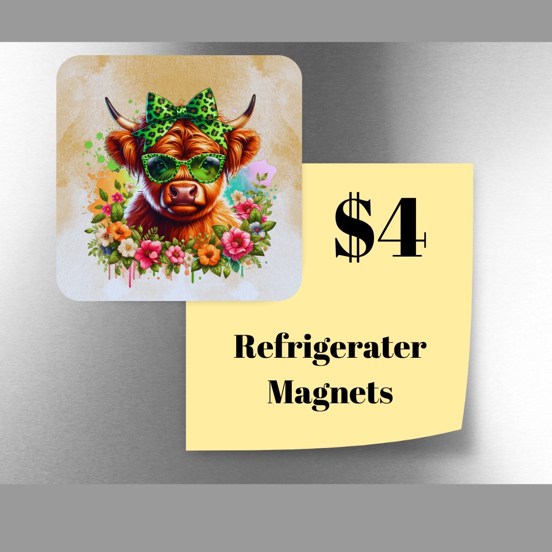 Highland Cow Refrigerator Magnets