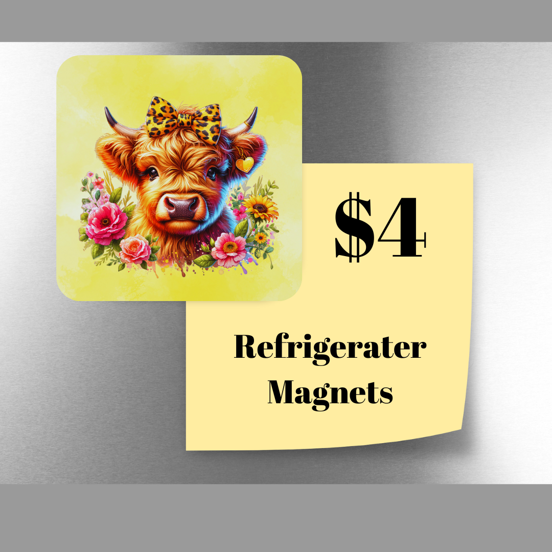 Highland Cow Refrigerator Magnets