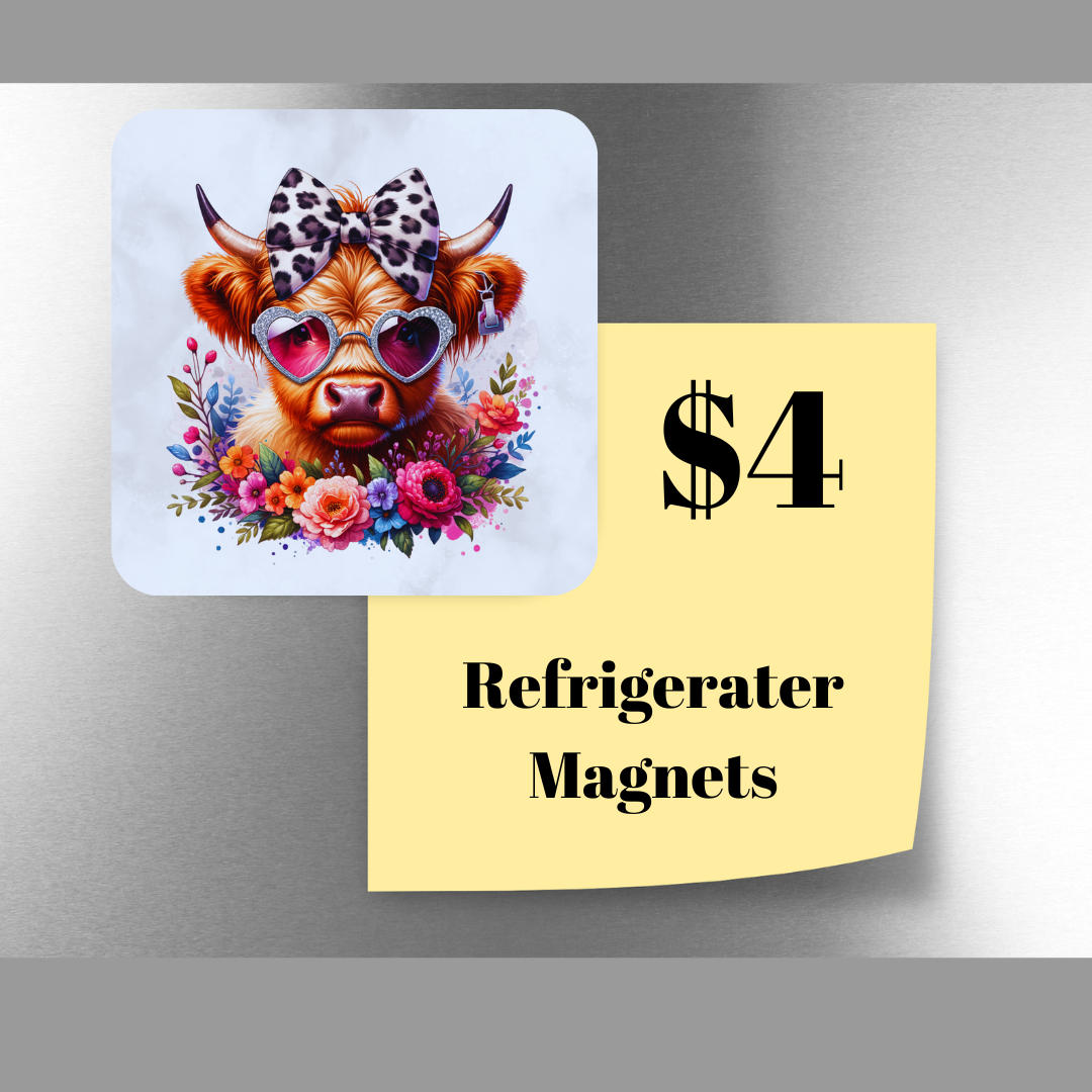 Highland Cow Refrigerator Magnets