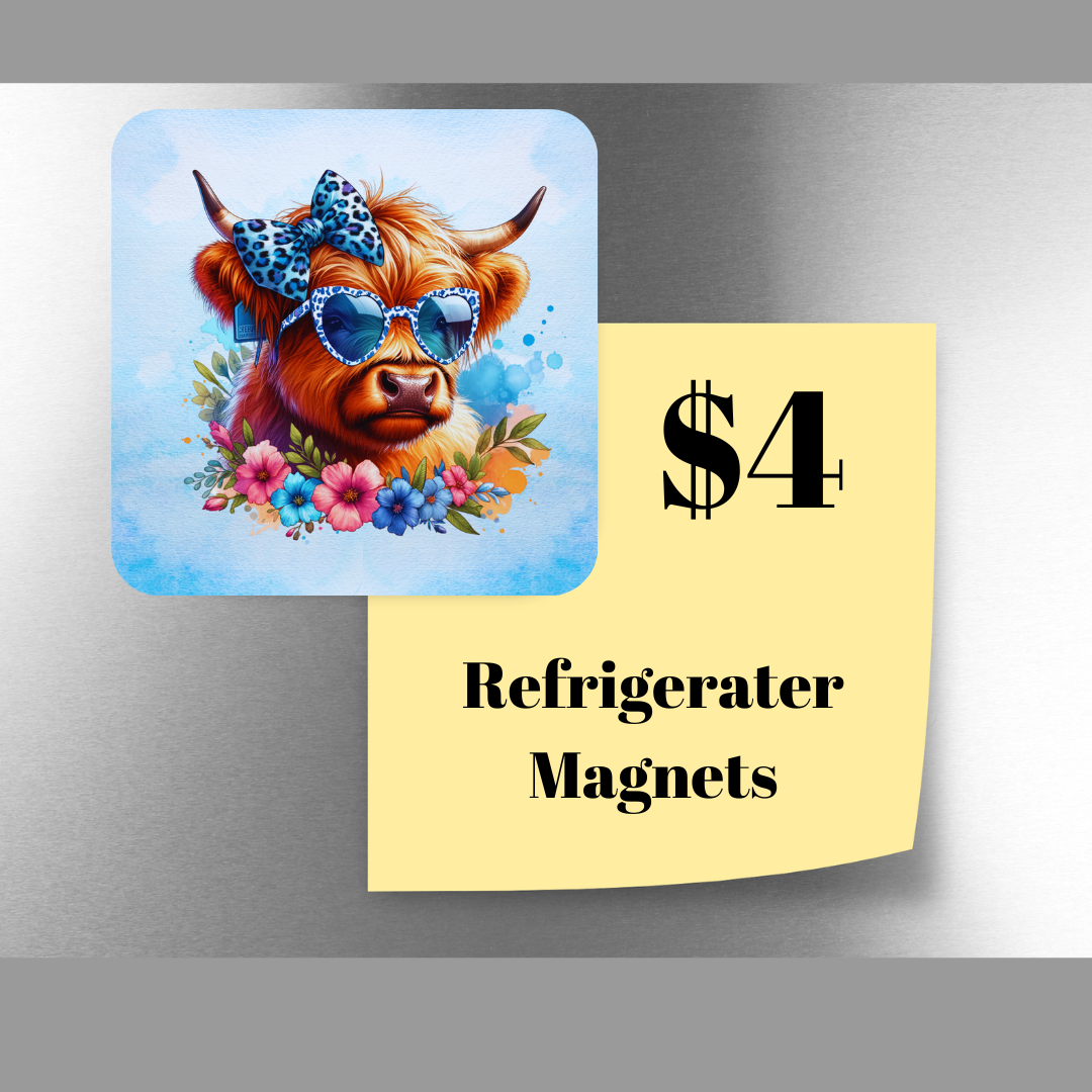 Highland Cow Refrigerator Magnets