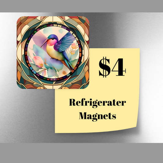 Stained Glass Hummingbird Refrigerator Magnet