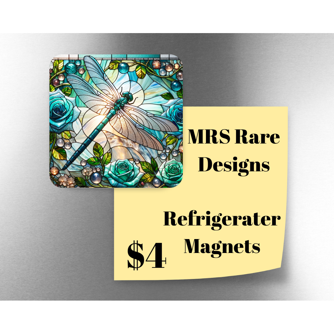 Stained Glass Dragonfly Refrigerator Magnets