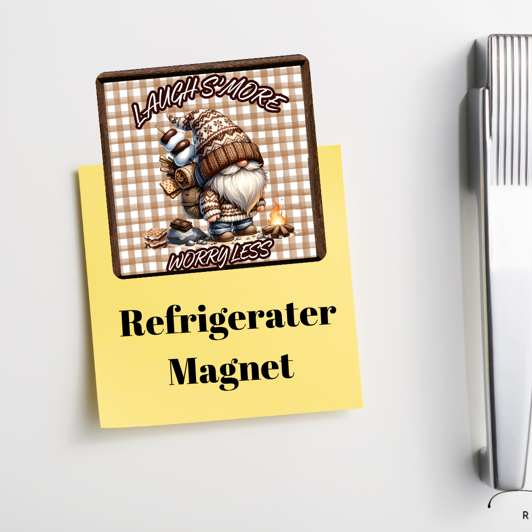 Laugh S’more, Worry Less — Toasty Campfire Gnome Kitchen & Coffee Set