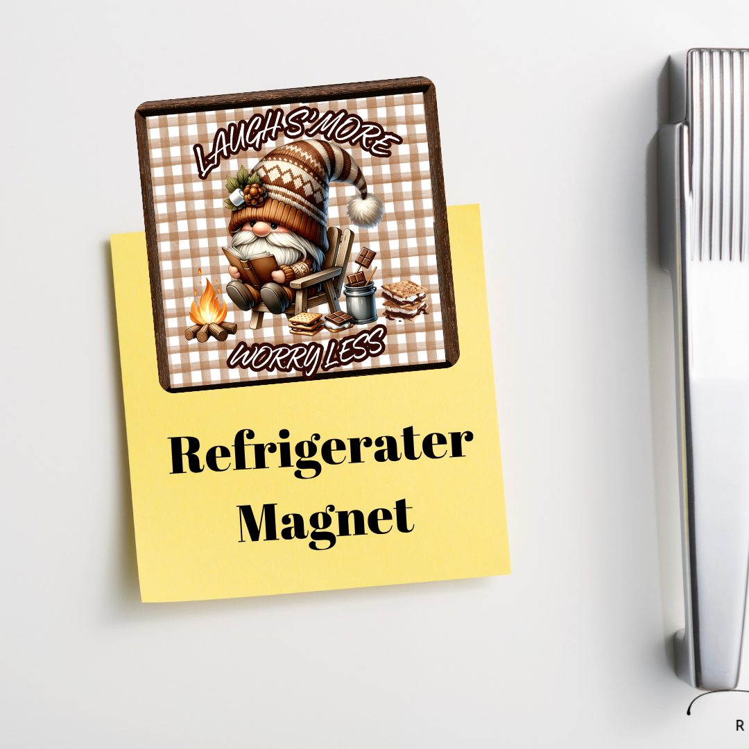 Laugh S’more, Worry Less — Campfire Gnome Kitchen & Coffee Set