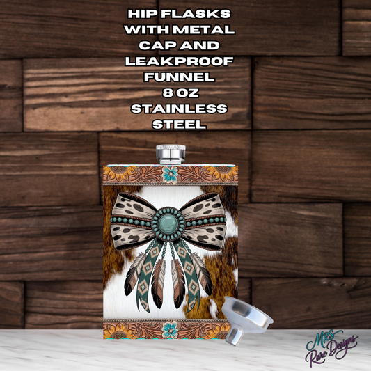 "Sacred Wings Sip Flask" Aztec Feather & Concho Edition