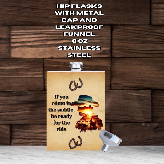 Saddle Up Sunset Stainless Flask Set