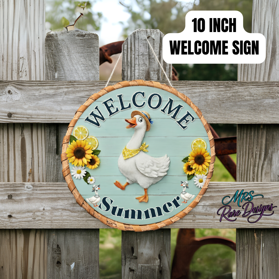 "Gander's Greeting" Summer Welcome Sign