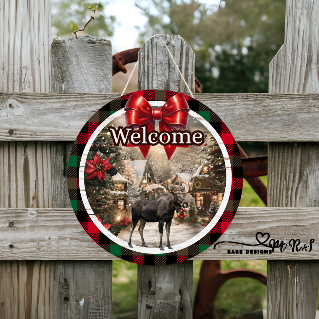 Holiday Welcome Round Sign Collection – Festive Christmas Door Decor