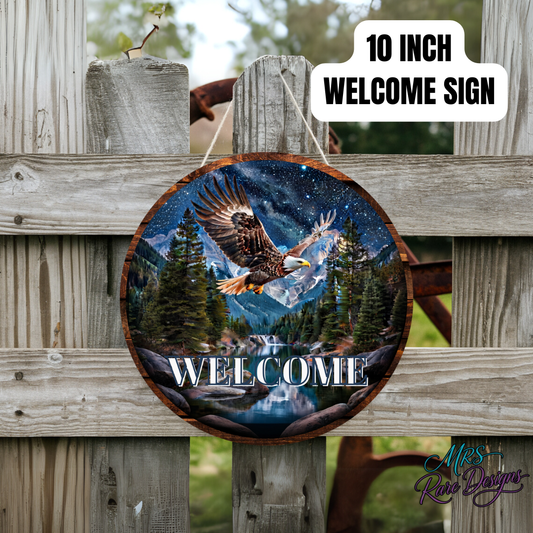 Wilderness Welcome 10-Inch Hanging Round Sign