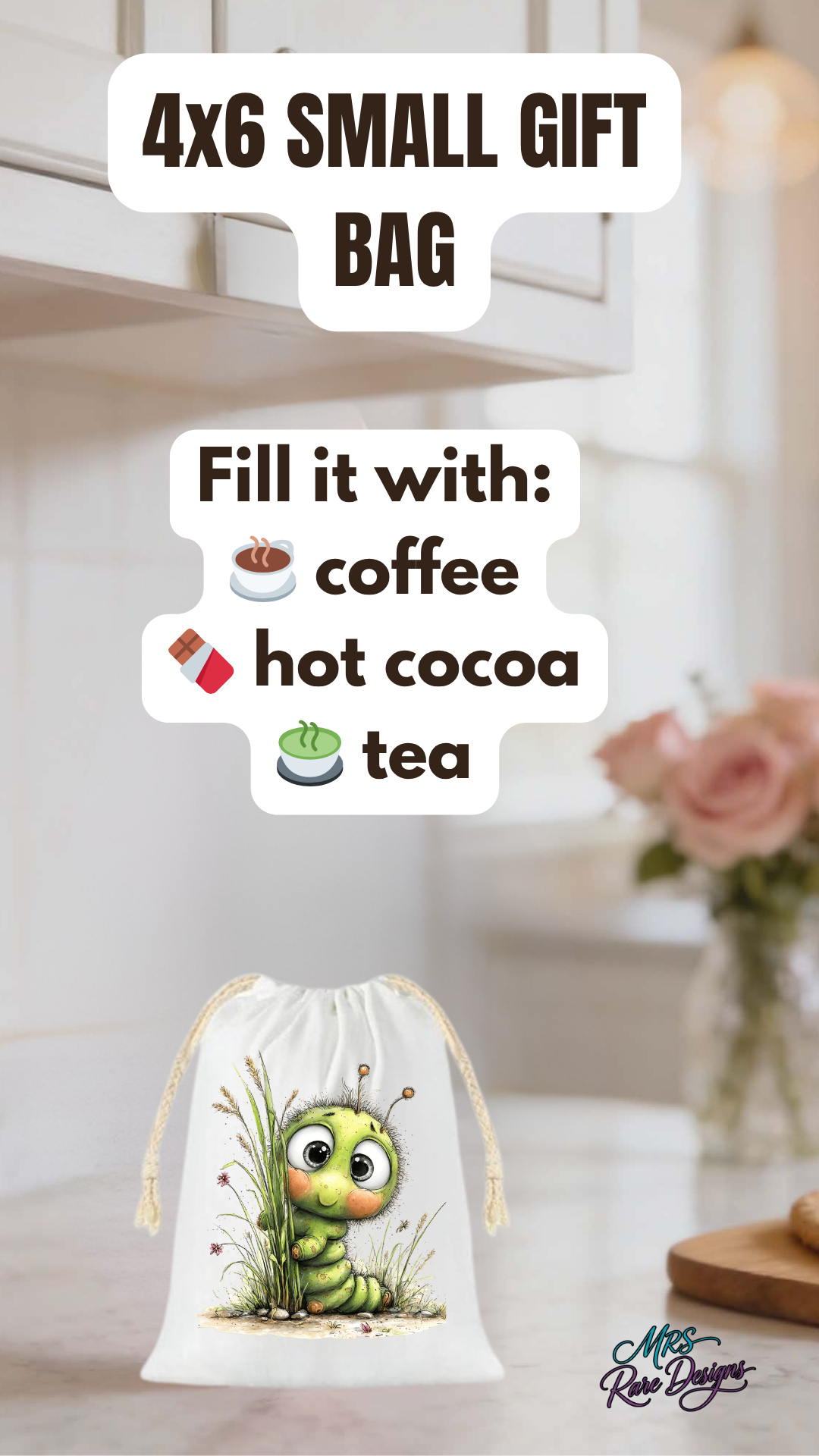 Cute Caterpillar Cozy Kitchen & Gift Set  Mug, Gift Bag, Candle Holder, Tea Towel & Kitchen Towel