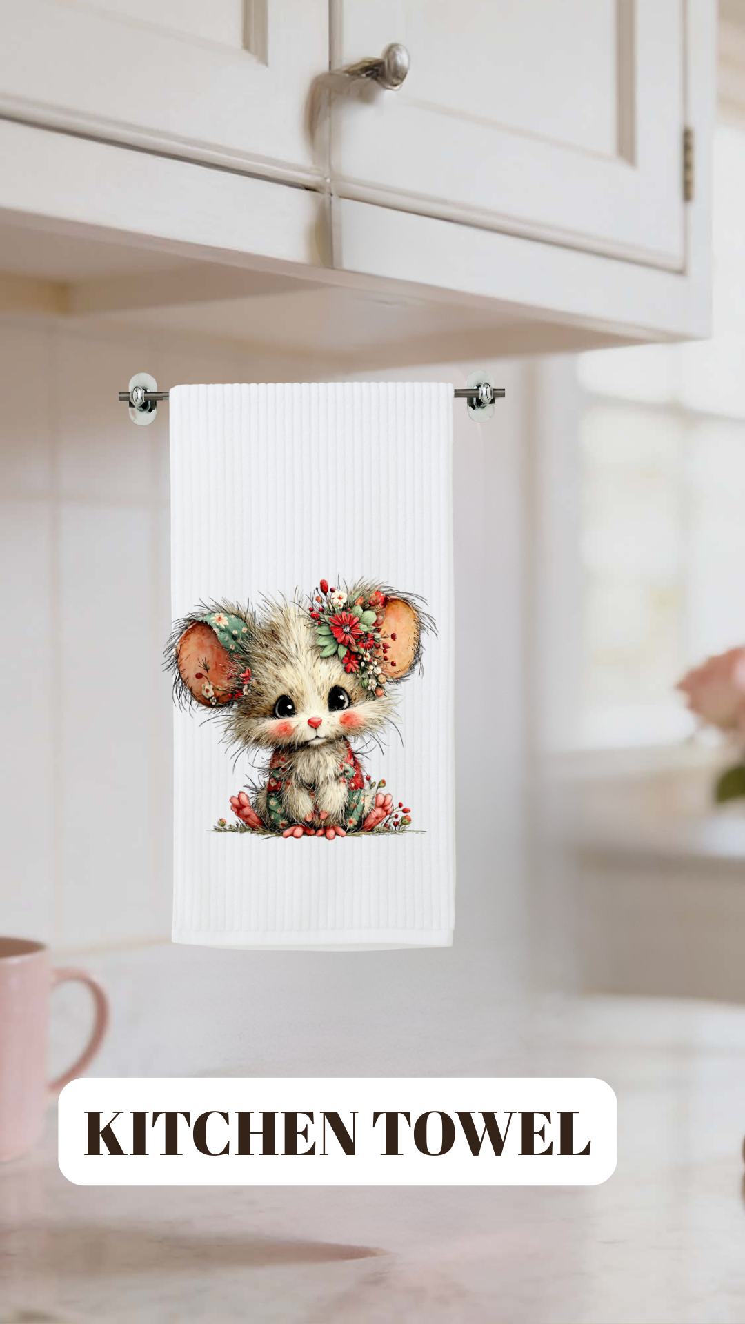 Woodland Mouse Cozy Gift Set – Mug, Gift Bag, Candle Holder, Tea Towel & Kitchen Towel Collection