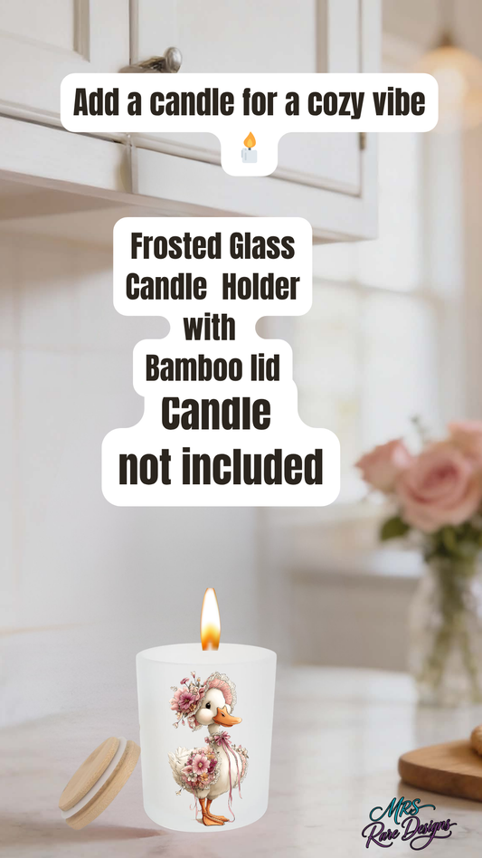 Blossom & Beak Frosted Glass Candle Holder