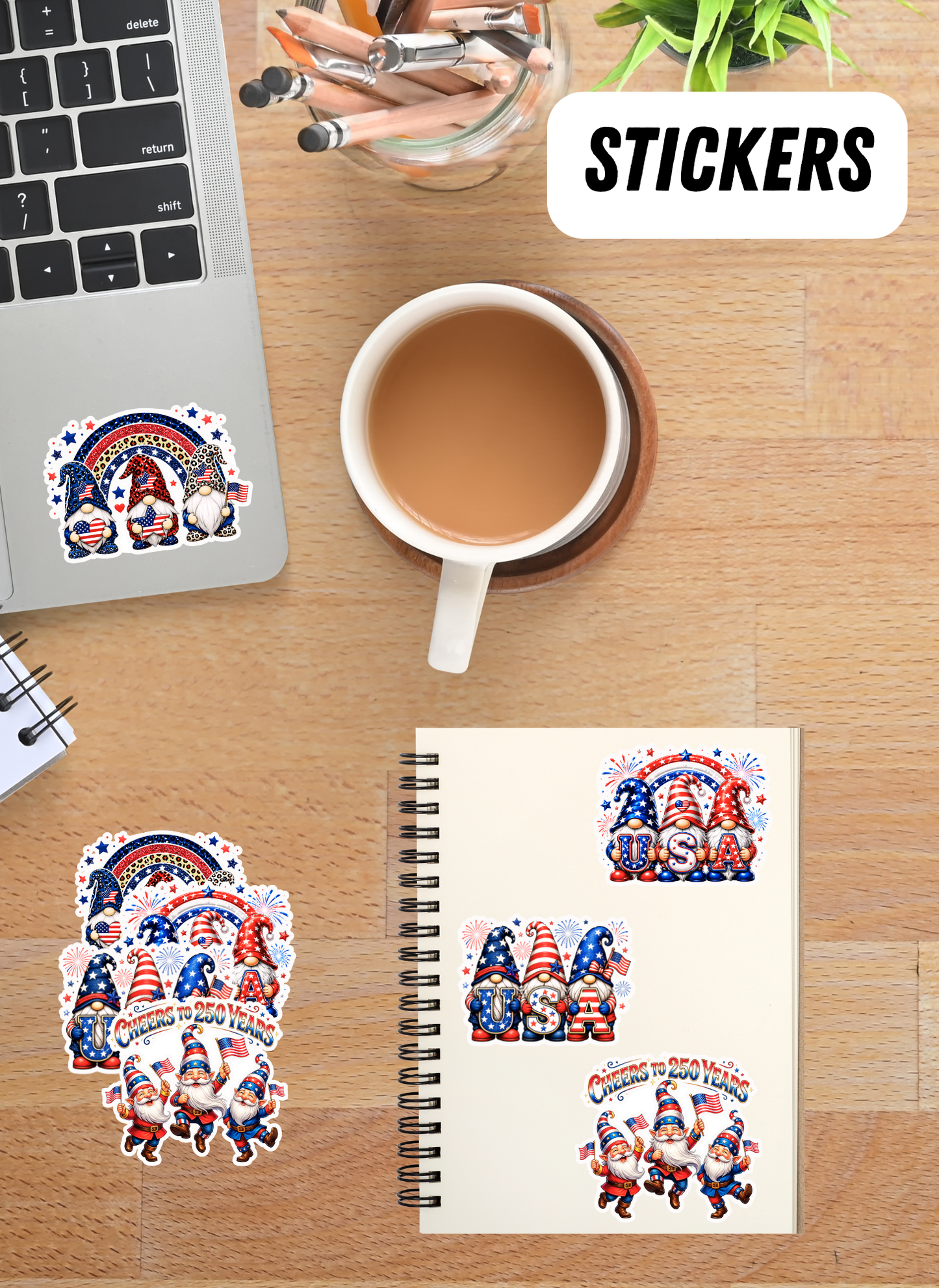 Gnome of the Free™ Patriotic Die-Cut Sticker Pack