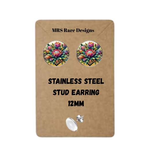 🌈Desert Bloom Radiance Studs – 12mm Stainless Steel Earrings