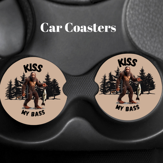 Kiss My Bass – Car Coaster Set