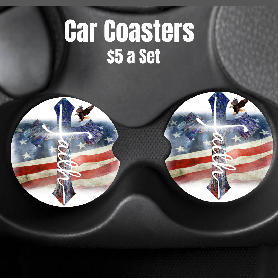 Patriotic Faith Car Coasters