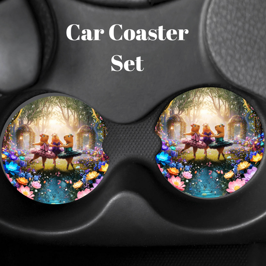 Dancing Axolotls Car Coaster Set