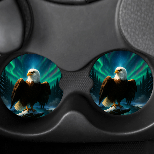 Aurora Eagle Car Coasters — Set of 2