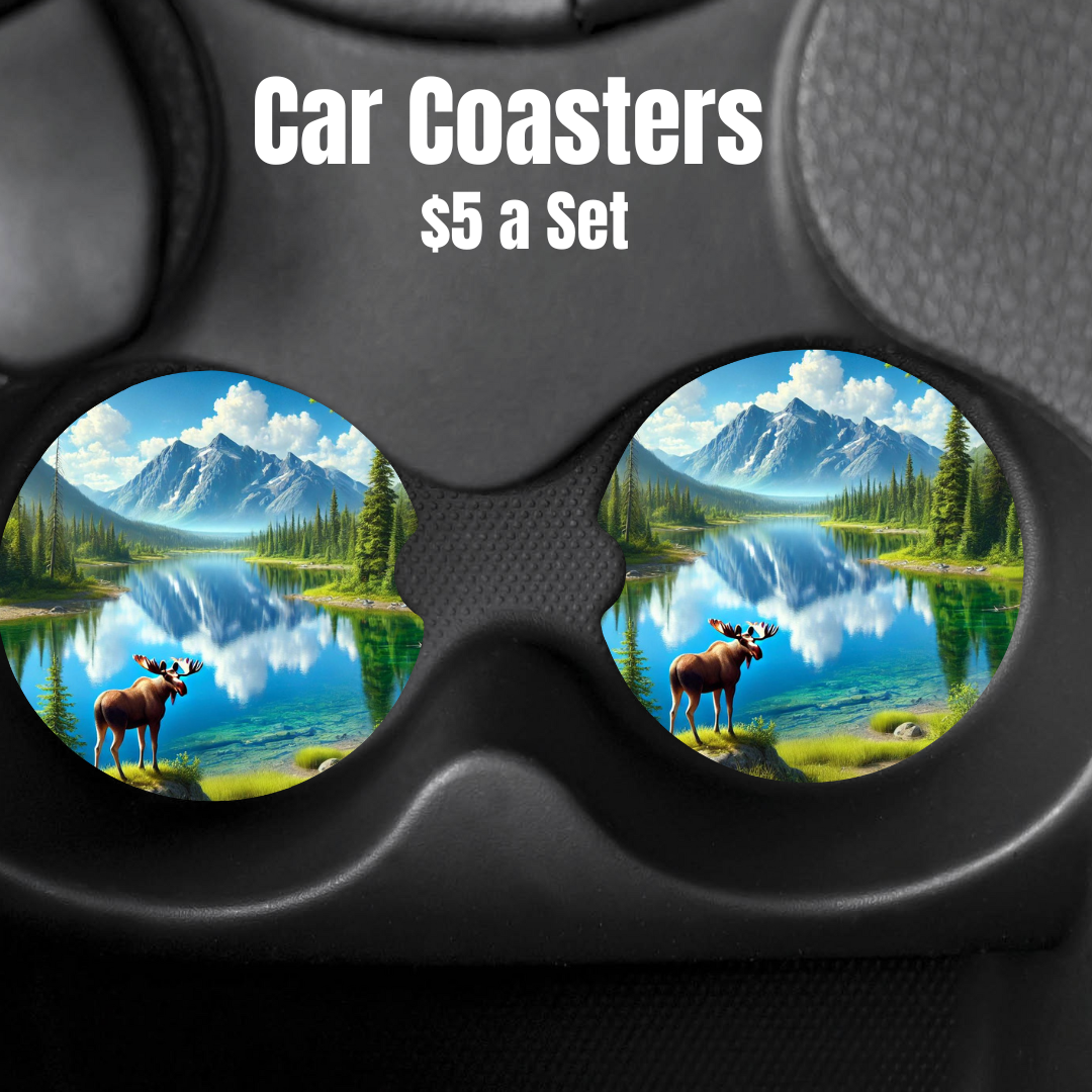 Nature's Serenity Car Coasters – 8 Designs