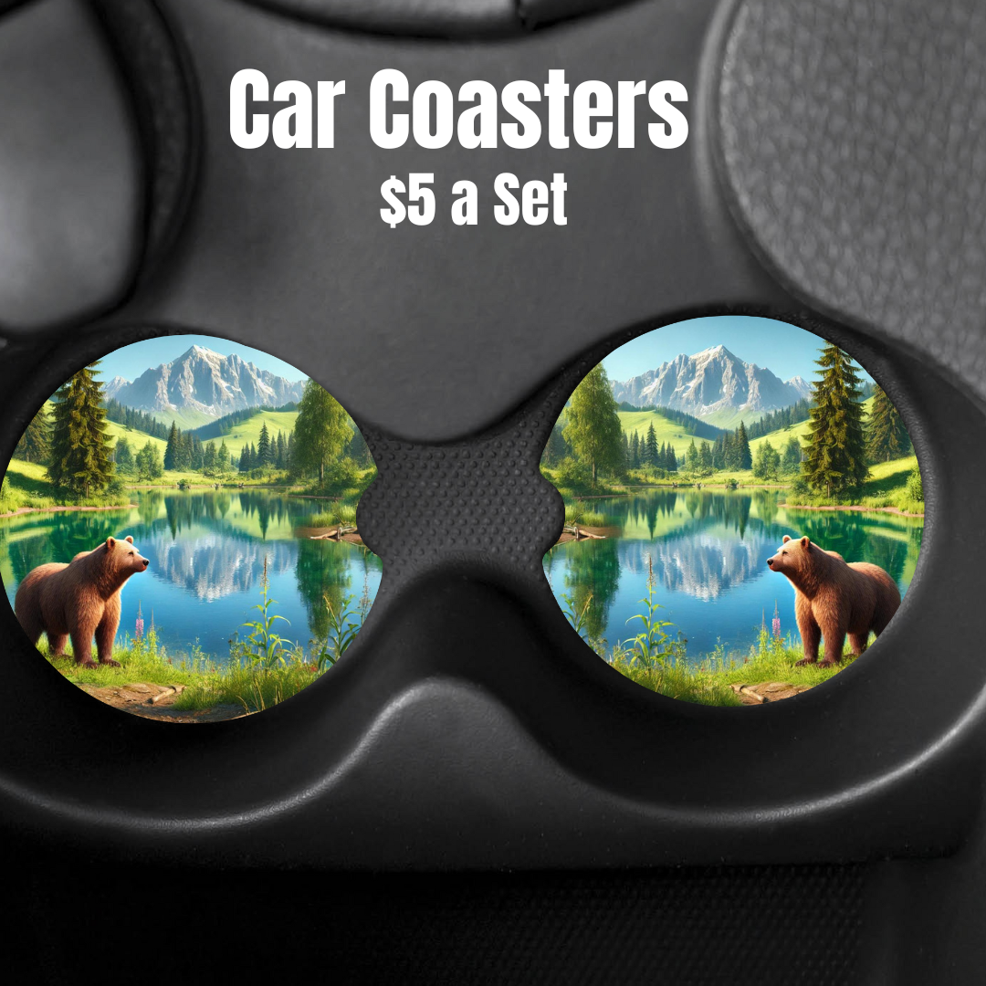 Nature's Serenity Car Coasters – 8 Designs