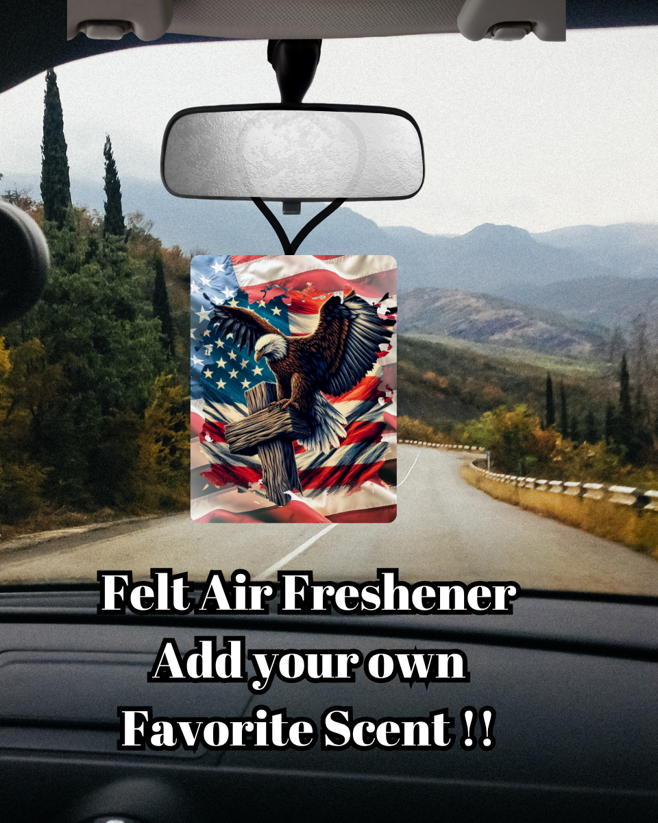 Patriotic Eagle Felt Air Freshener – Add Your Own Scent