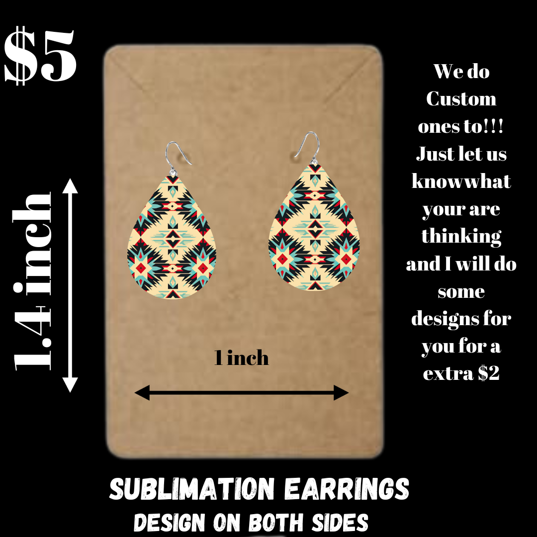 Tribal Spirit Sublimation Earrings