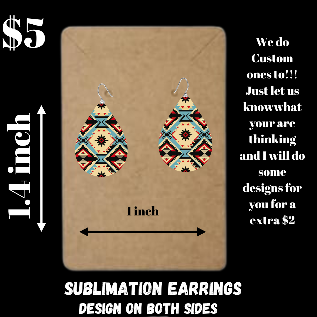 Tribal Spirit Sublimation Earrings