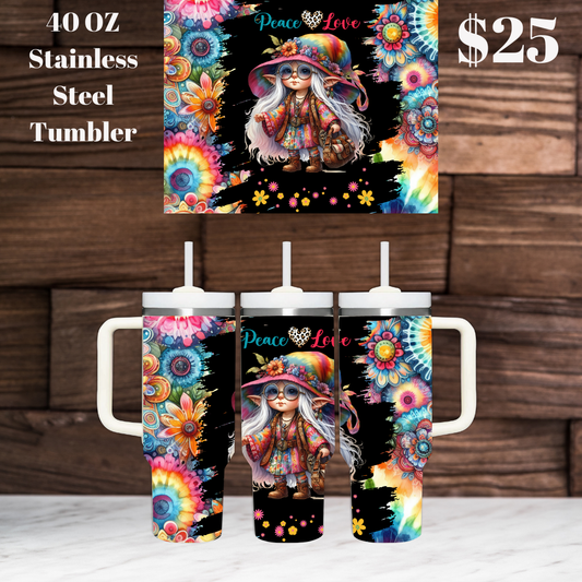 Hippie Gnome 40oz Stainless Steel Tumblers